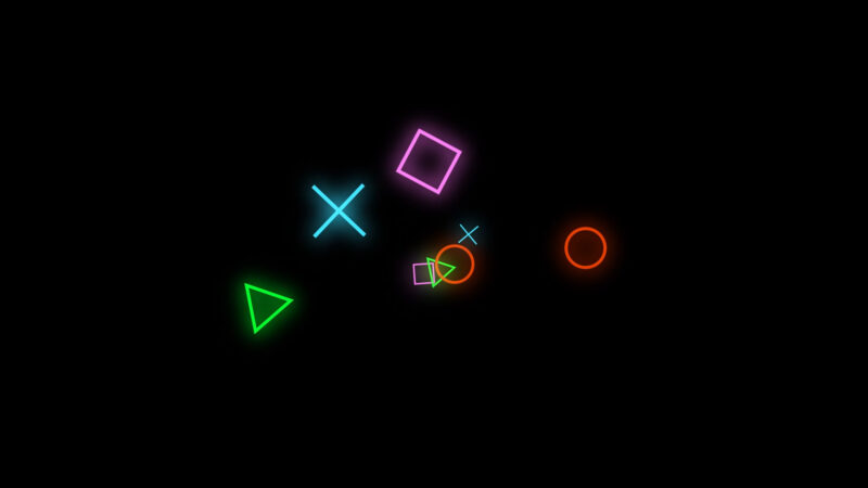 ネオン輝くゲームのシンボル