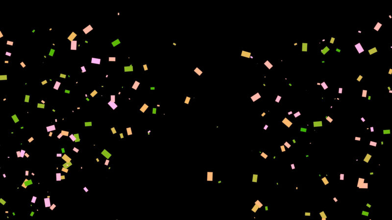 カラフルな紙吹雪の舞